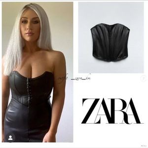 ZARA Bloggers Favorite FAUX LEATHER CORSET